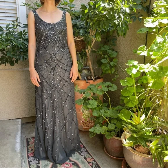 Adrianna Papell | Dresses | New Dark Gray Adrianna Papell Maxi Dress |  Poshmark